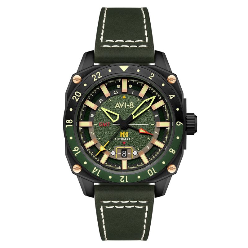 AVI-8 Atlas GMT Automatic Amazon Green AV-4122-03 AVI-8 Atlas GMT Automatic Amazon Green AV-4122-03
