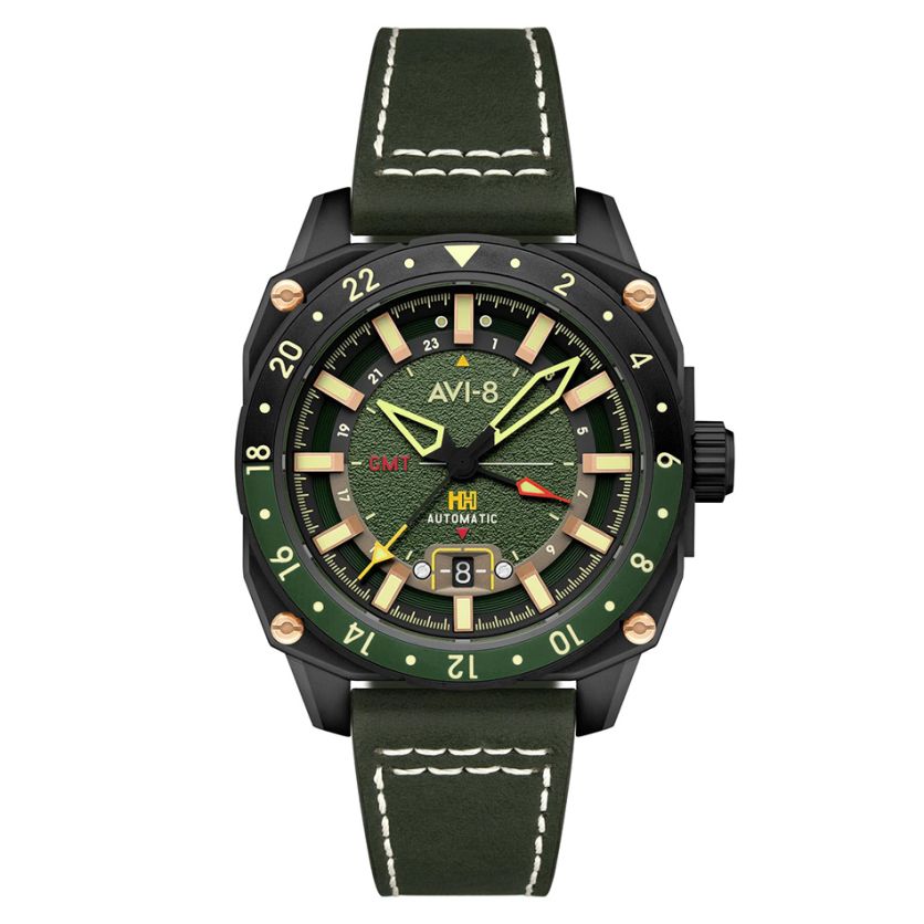 AVI-8 Atlas GMT Automatic Amazon Green AV-4122-03 AVI-8 Atlas GMT Automatic Amazon Green AV-4122-03