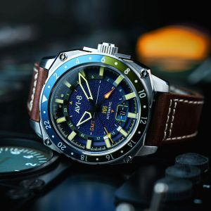 AVI-8 Atlas GMT Automatic Earth Blue AV-4122-02 AVI-8 Atlas GMT Automatic Earth Blue AV-4122-02