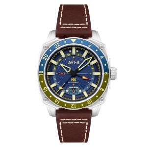 AVI-8 Atlas GMT Automatic Earth Blue AV-4122-02 AVI-8 Atlas GMT Automatic Earth Blue AV-4122-02