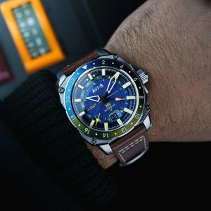 AVI-8 Atlas GMT Automatic Earth Blue AV-4122-02 AVI-8 Atlas GMT Automatic Earth Blue AV-4122-02