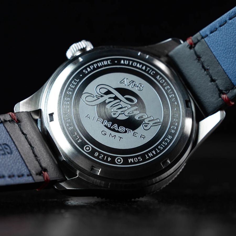 AVI-8 Flyboy Airmaster GMT Automatic Engine Black AV-4128-01
