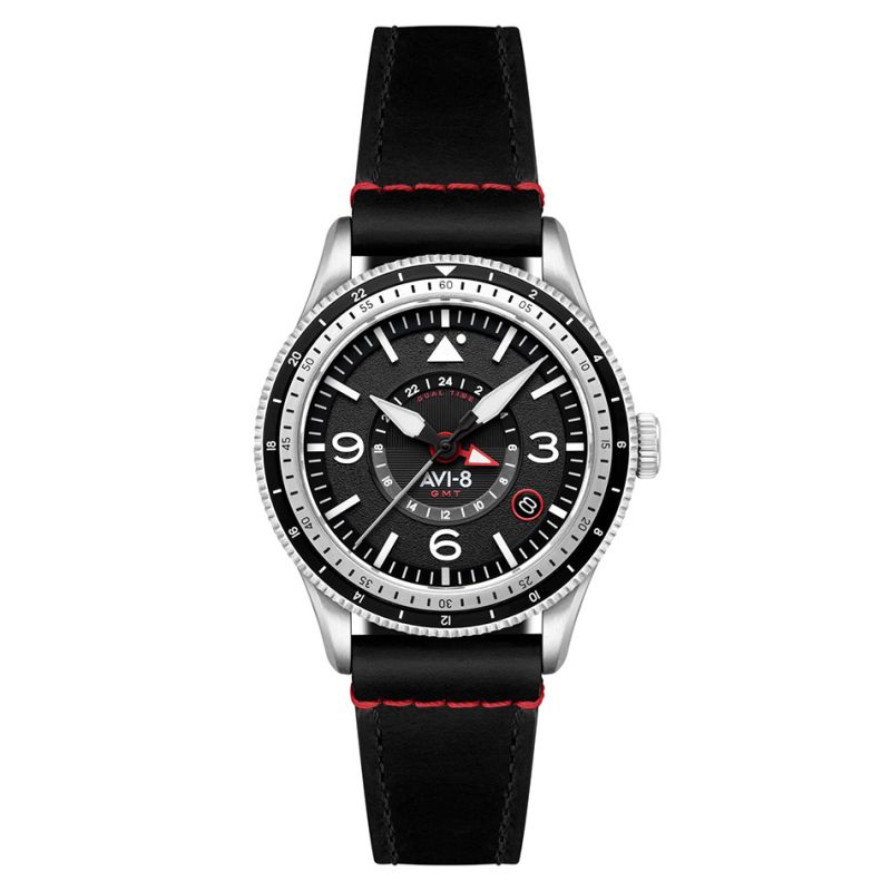 AVI-8 Flyboy Airmaster GMT Automatic Engine Black AV-4128-01 AVI-8 Flyboy Airmaster GMT Automatic Engine Black AV-4128-01