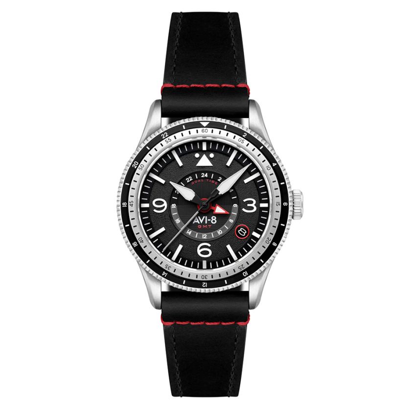 AVI-8 Flyboy Airmaster GMT Automatic Engine Black AV-4128-01 AVI-8 Flyboy Airmaster GMT Automatic Engine Black AV-4128-01