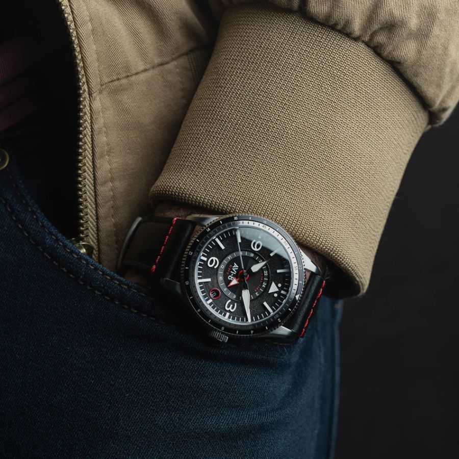 AVI-8 Flyboy Airmaster GMT Automatic Engine Black AV-4128-01