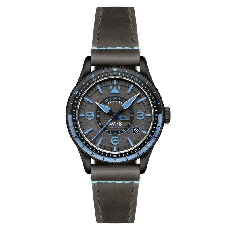 AVI-8 Flyboy Airmaster GMT Automatic Rubber Black AV-4128-05 AVI-8 Flyboy Airmaster GMT Automatic Rubber Black AV-4128-05