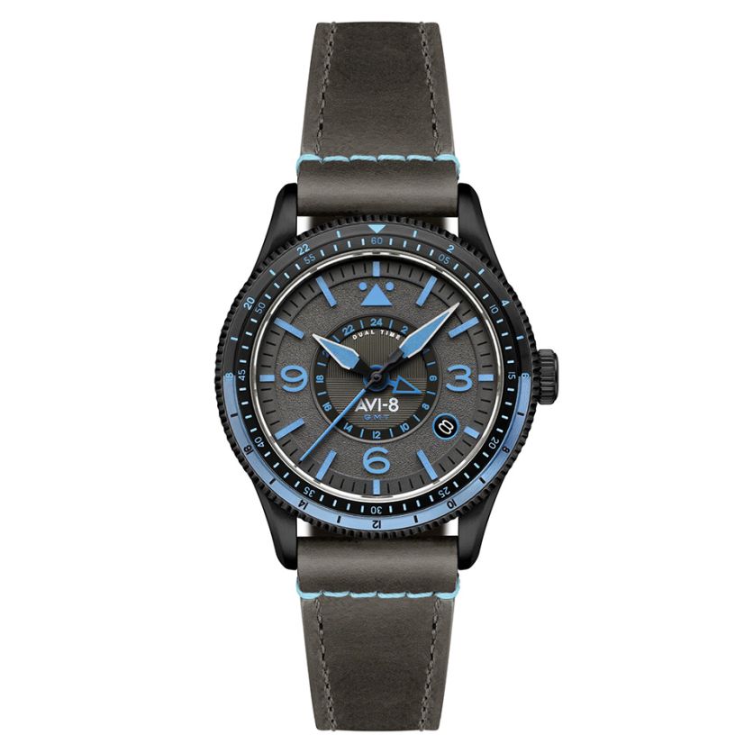AVI-8 Flyboy Airmaster GMT Automatic Rubber Black AV-4128-05 AVI-8 Flyboy Airmaster GMT Automatic Rubber Black AV-4128-05