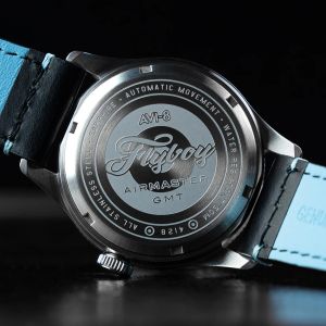 AVI-8 Flyboy Airmaster GMT Automatic Wing Silver AV-4128-02 AVI-8 Flyboy Airmaster GMT Automatic Wing Silver AV-4128-02