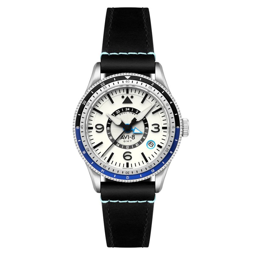 AVI-8 Flyboy Airmaster GMT Automatic Wing Silver AV-4128-02 AVI-8 Flyboy Airmaster GMT Automatic Wing Silver AV-4128-02