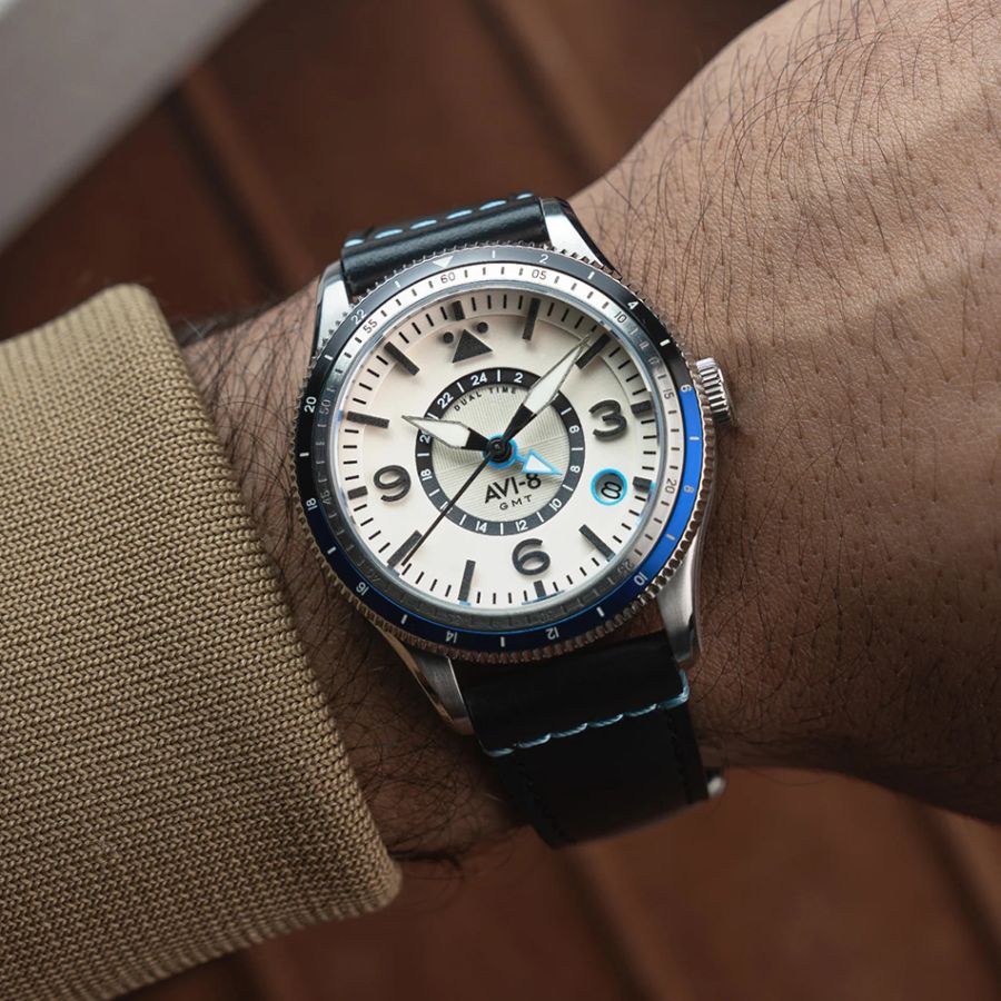 AVI-8 Flyboy Airmaster GMT Automatic Wing Silver AV-4128-02