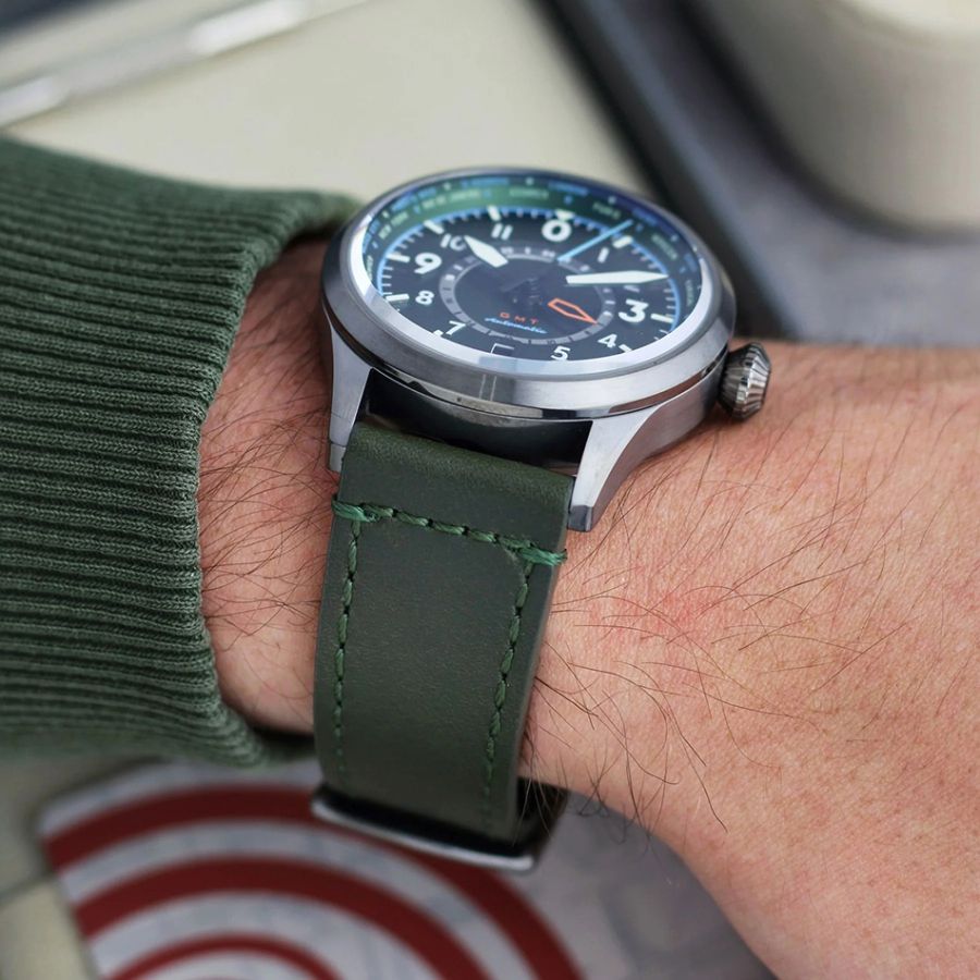 AVI-8 Flyboy Wingman Worldtimer GMT Automatic Jungle Green AV-4120-05