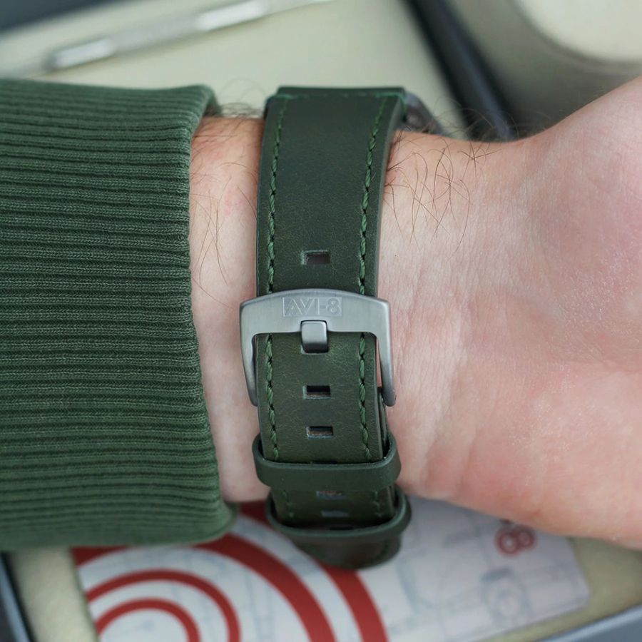 AVI-8 Flyboy Wingman Worldtimer GMT Automatic Jungle Green AV-4120-05