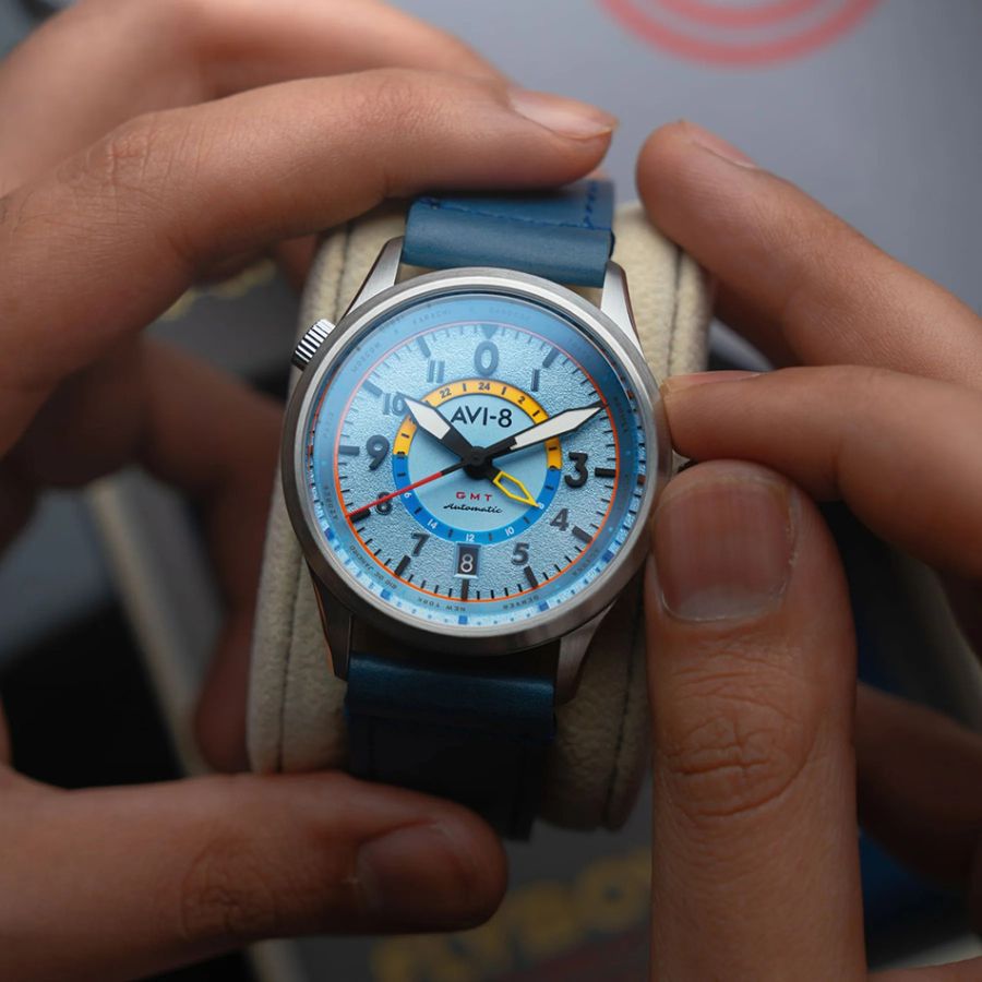 AVI-8 Flyboy Wingman Worldtimer GMT Automatic Power Blue AV-4120-03