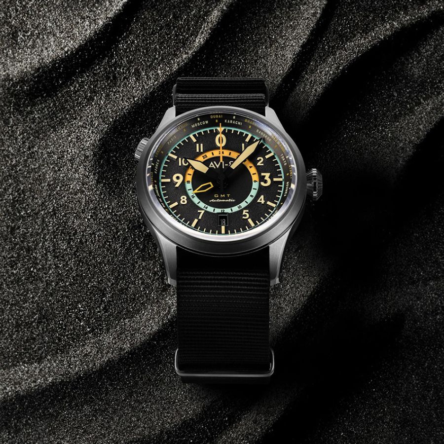 AVI-8 Flyboy Wingman Worldtimer GMT Automatic Tropical Grey AV-4120-04