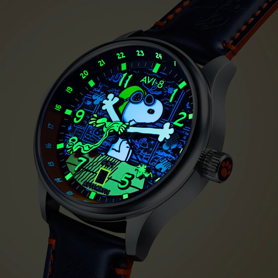 AVI-8 Kent GMT Automatic Peanuts Snoopy Flying Ace Limited Edition AV-4136-02 AVI-8 Kent GMT Automatic Peanuts Snoopy Flying Ace Limited Edition AV-4136-02