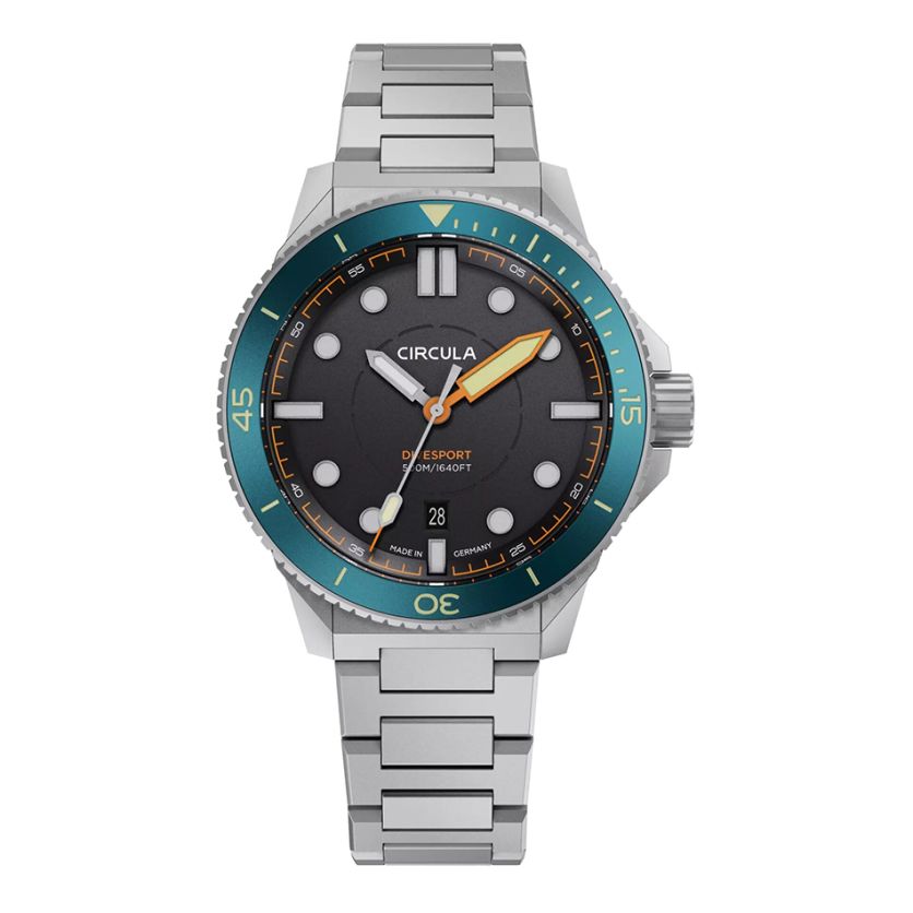 Circula DiveSport Titanium Black Blue Bezel Bracelet Circula DiveSport Titanium Black Blue Bezel Bracelet