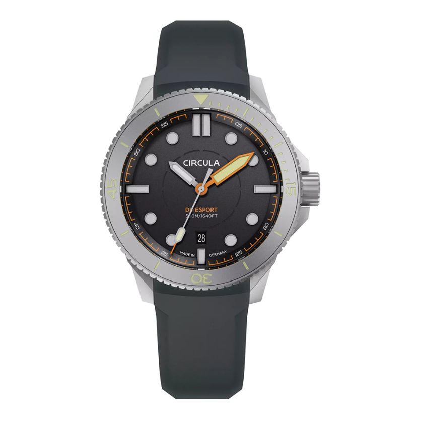 Circula DiveSport Titanium Black Strap Circula DiveSport Titanium Black Strap
