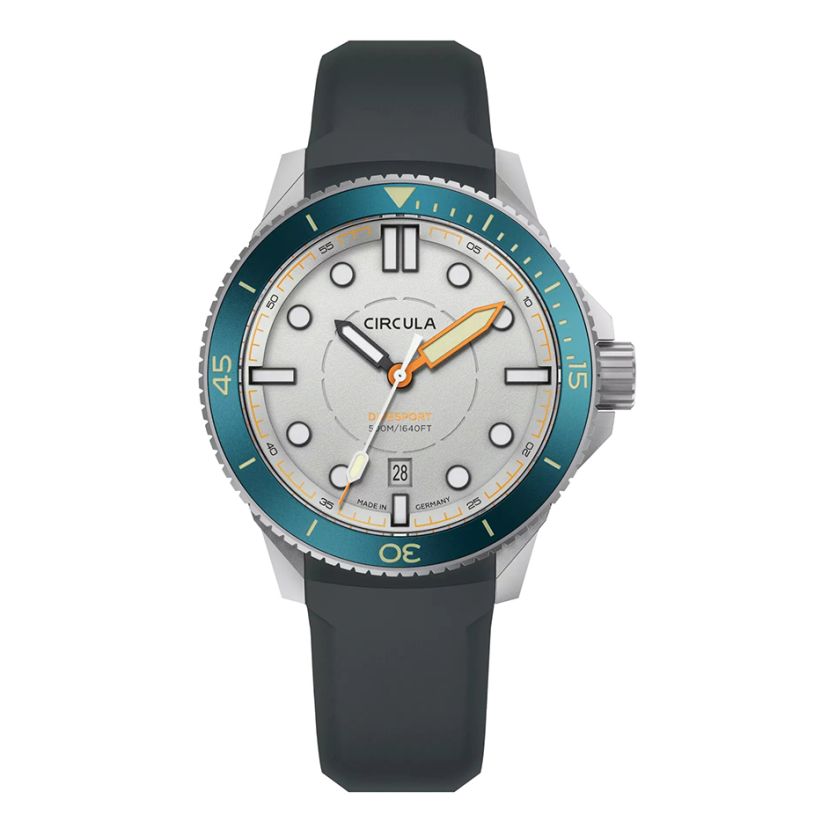 Circula DiveSport Titanium Gray Blue Bezel Circula DiveSport Titanium Gray Blue Bezel