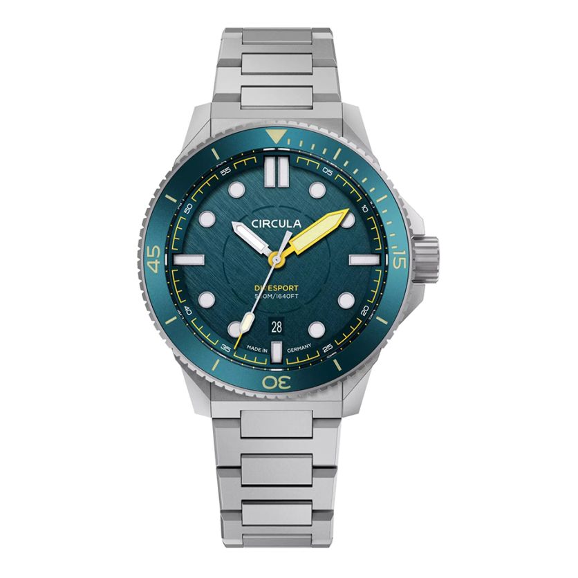 Circula DiveSport Titanium Petrol Blue Bezel Bracelet Circula DiveSport Titanium Petrol Blue Bezel Bracelet