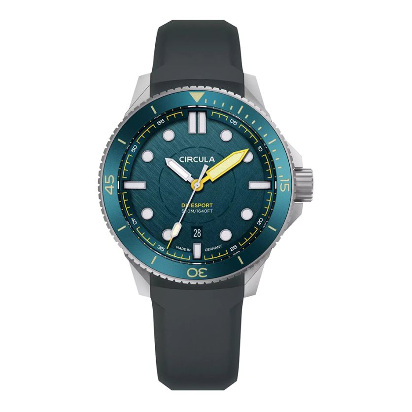 Circula DiveSport Titanium Petrol Blue Bezel Circula DiveSport Titanium Petrol Blue Bezel