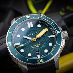Circula DiveSport Titanium Petrol Blue Bezel Circula DiveSport Titanium Petrol Blue Bezel