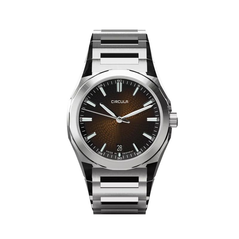 Circula Facet Brown Steel Strap with Extension Folding Clasp Circula Facet Brown Steel Strap with Extension Folding Clasp