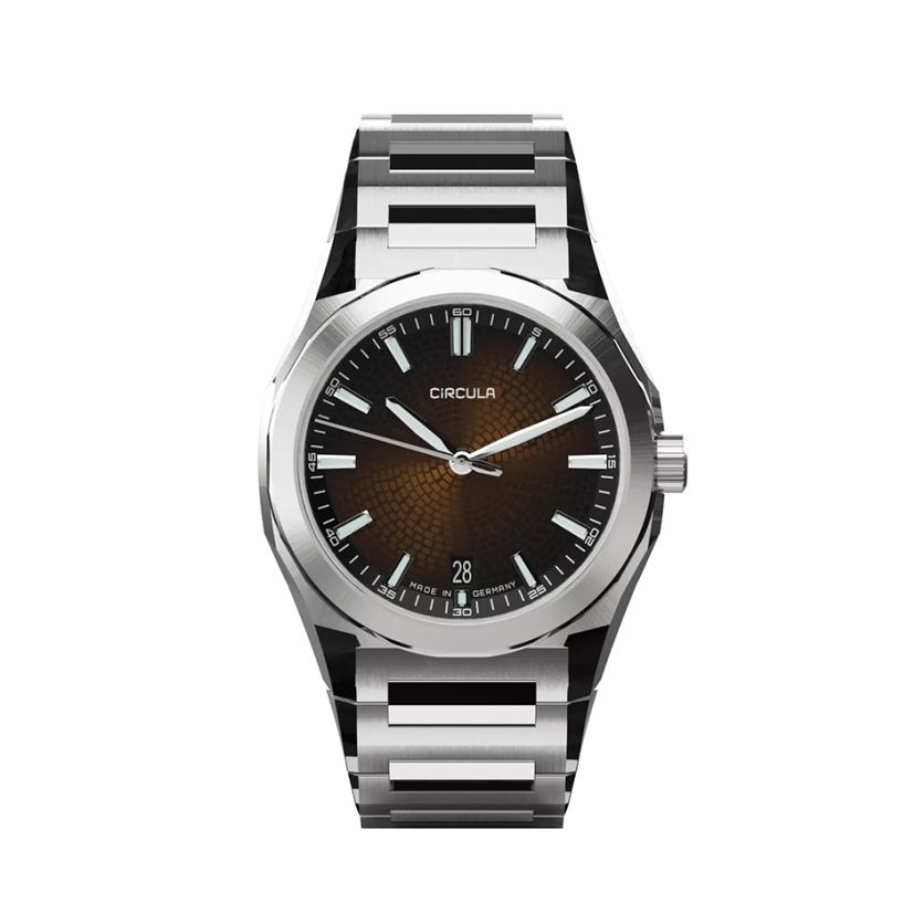 Circula Facet Brown Steel Strap with Extension Folding Clasp Circula Facet Brown Steel Strap with Extension Folding Clasp