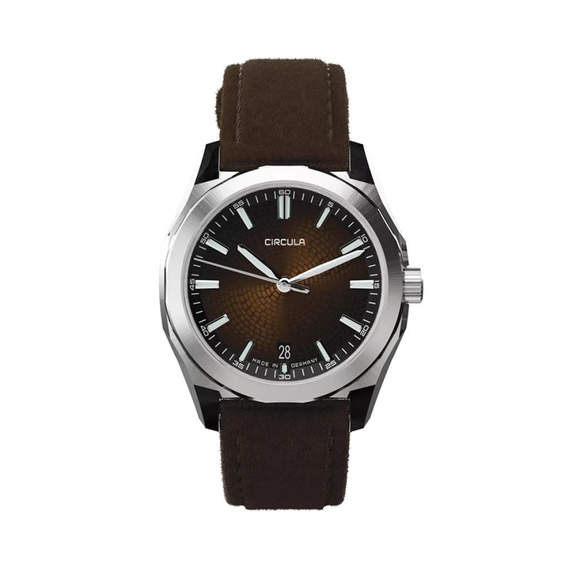 Circula Facet Brown Suede Strap Circula Facet Brown Suede Strap