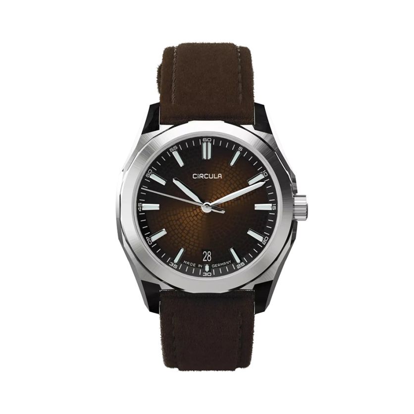Circula Facet Brown Suede Strap Circula Facet Brown Suede Strap