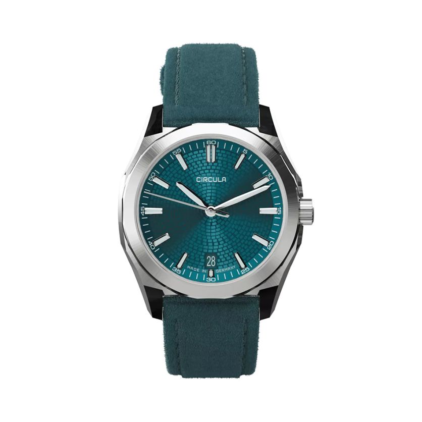 Circula Facet Petrol Suede Strap Circula Facet Petrol Suede Strap
