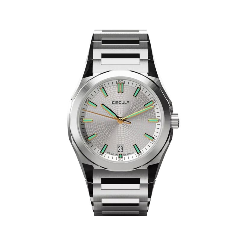 Circula Facet Silver Steel Strap with Extension Folding Clasp Circula Facet Silver Steel Strap with Extension Folding Clasp
