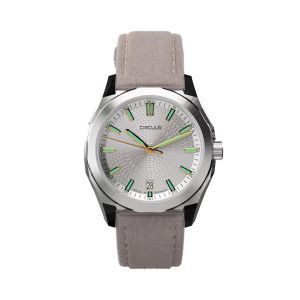 Circula Facet Silver Suede Strap Circula Facet Silver Suede Strap