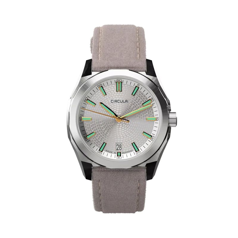 Circula Facet Silver Suede Strap