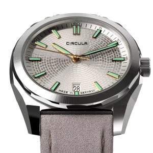 Circula Facet Silver Suede Strap Circula Facet Silver Suede Strap