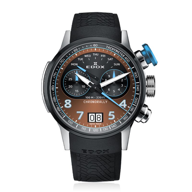 Edox Chronorally Chronograph 45 38003 TINBU BRNBU Edox Chronorally Chronograph 45 38003 TINBU BRNBU