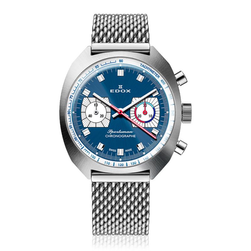 Edox Sportsman Chronographe Automatic 08202 3BU BUIN + Ремешок Edox Sportsman Chronographe Automatic 08202 3BU BUIN + Ремешок