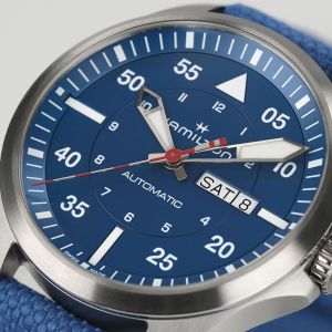 Hamilton KHAKI AVIATION PILOT DAY DATE AUTO AIR-GLACIERS EDITION H64655941 + Strap Hamilton KHAKI AVIATION PILOT DAY DATE AUTO AIR-GLACIERS EDITION H64655941 + Strap