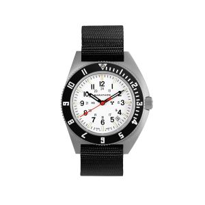 Marathon 41mm Arctic Steel Navigator with Date (SSNAV-D) on Ballistic Nylon SKU: WW194013SS-0501 Marathon 41mm Arctic Steel Navigator with Date (SSNAV-D) on Ballistic Nylon SKU: WW194013SS-0501