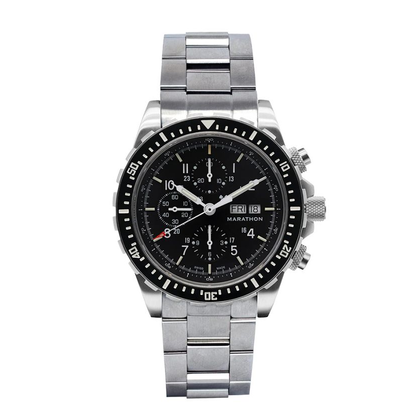 Marathon 46mm Jumbo Diver Pilot's Automatic Chronograph (CSAR) with Stainless Steel Bracelet WW194014SS-0121 Marathon 46mm Jumbo Diver Pilot's Automatic Chronograph (CSAR) with Stainless Steel Bracelet WW194014SS-0121