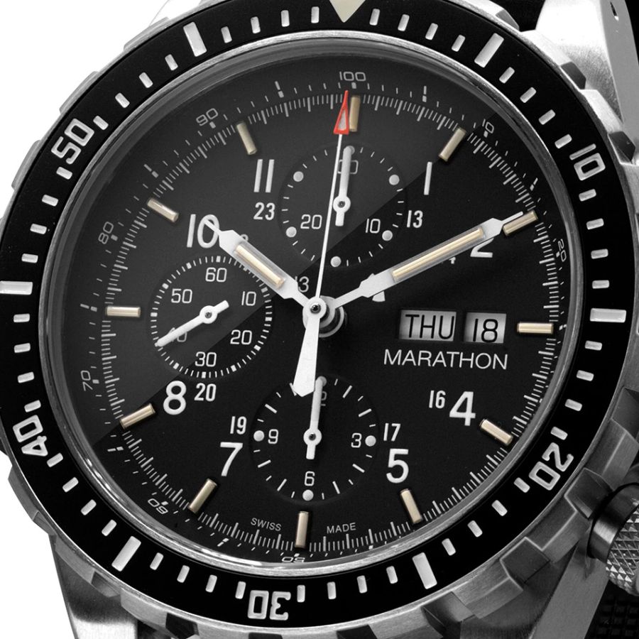 Marathon 46mm Jumbo Diver Pilot's Automatic Chronograph (CSAR) WW194014SS-0130