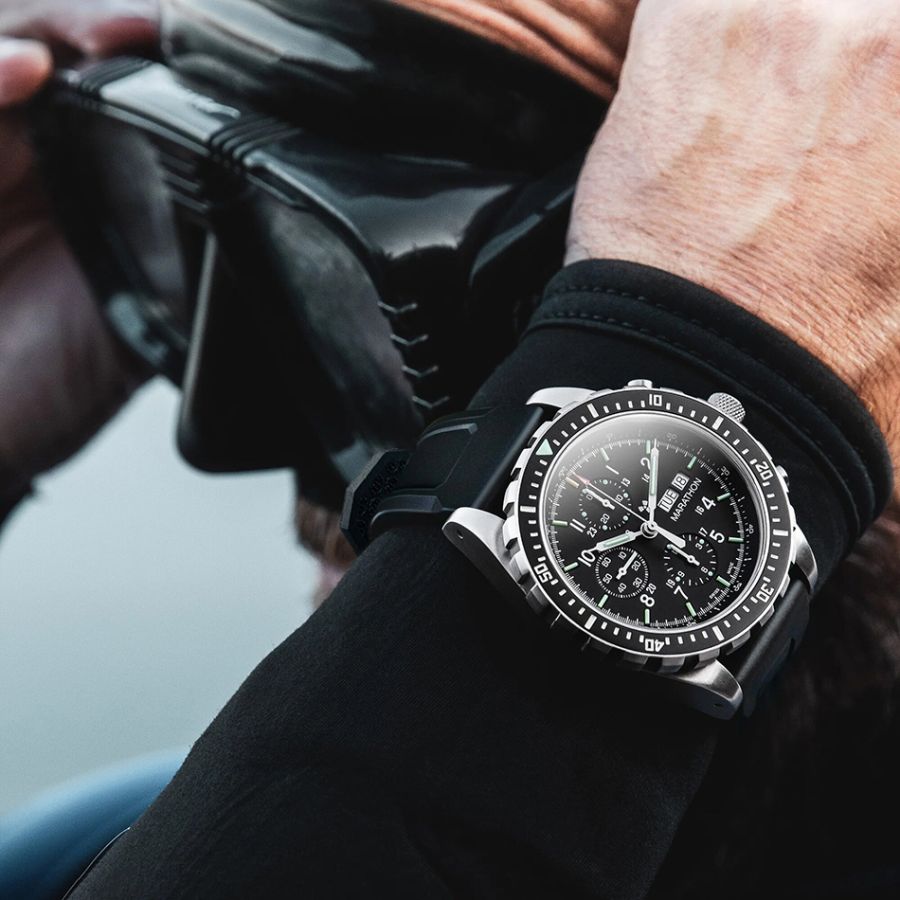 Marathon 46mm Jumbo Diver Pilot's Automatic Chronograph (CSAR) WW194014SS-0130