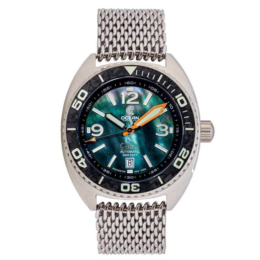 Ocean Crawler Core Diver Black Mother of Pearl Carbon Fiber Bezel Ocean Crawler Core Diver Black Mother of Pearl Carbon Fiber Bezel
