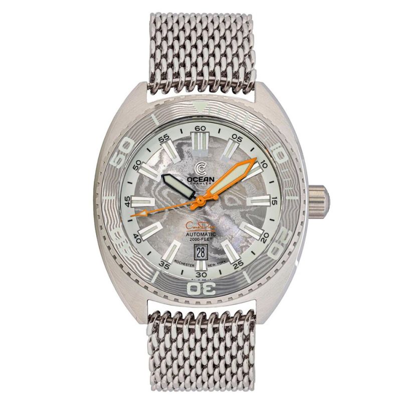Ocean Crawler Core Diver - Damascus Steel - 2 Straps Included Ocean Crawler Core Diver - Damascus Steel - 2 Straps Included