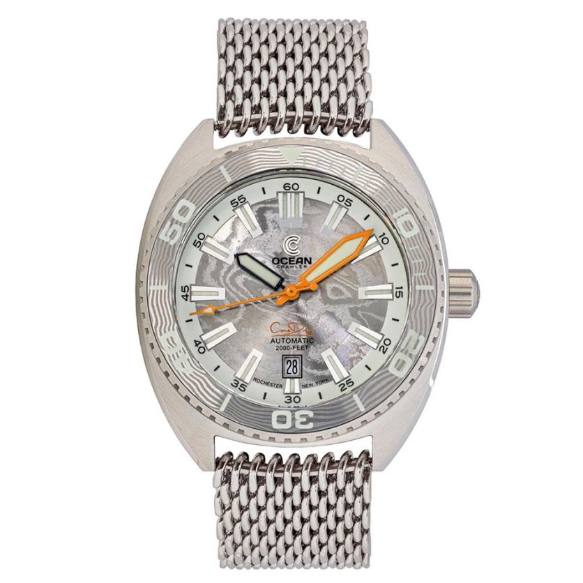 Ocean Crawler Core Diver Damascus Steel 2 Straps Included Ocean Crawler Core Diver Damascus Steel 2 Straps Included