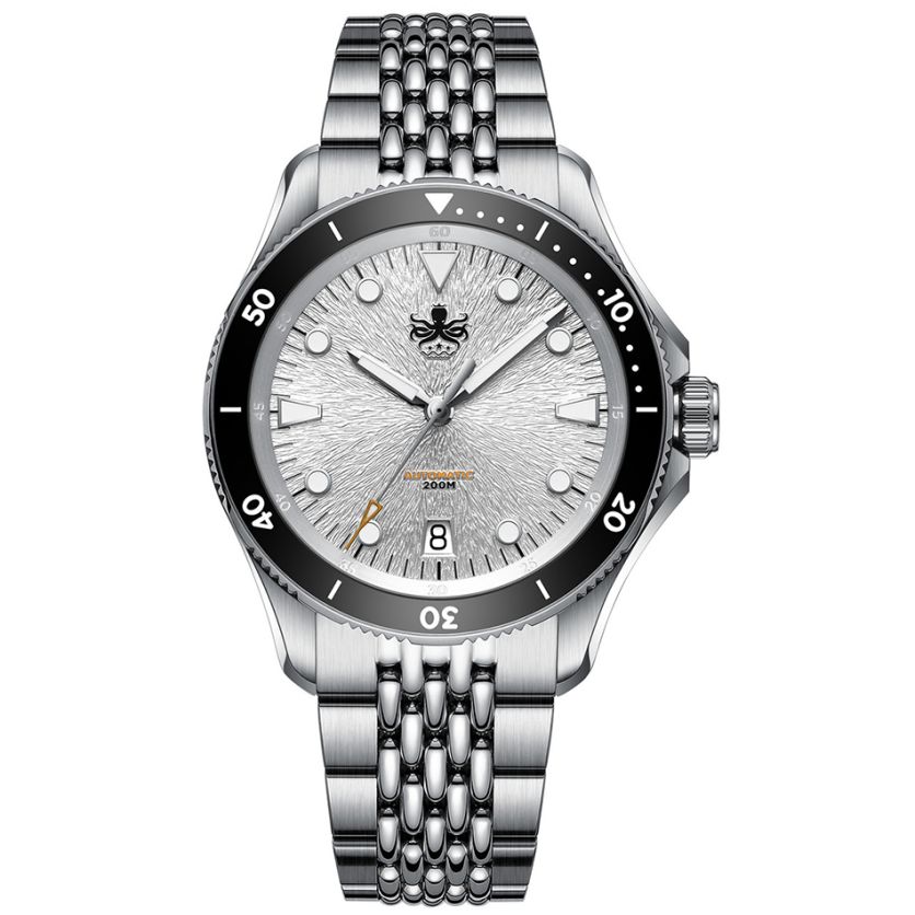 PHOIBOS Delphinus PY055ED Silver White Date PHOIBOS Delphinus PY055ED Silver White Date