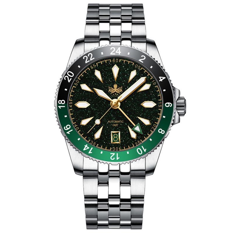 Phoibos Voyager GMT PY058A Green Aventurine Stone Phoibos Voyager GMT PY058A Green Aventurine Stone