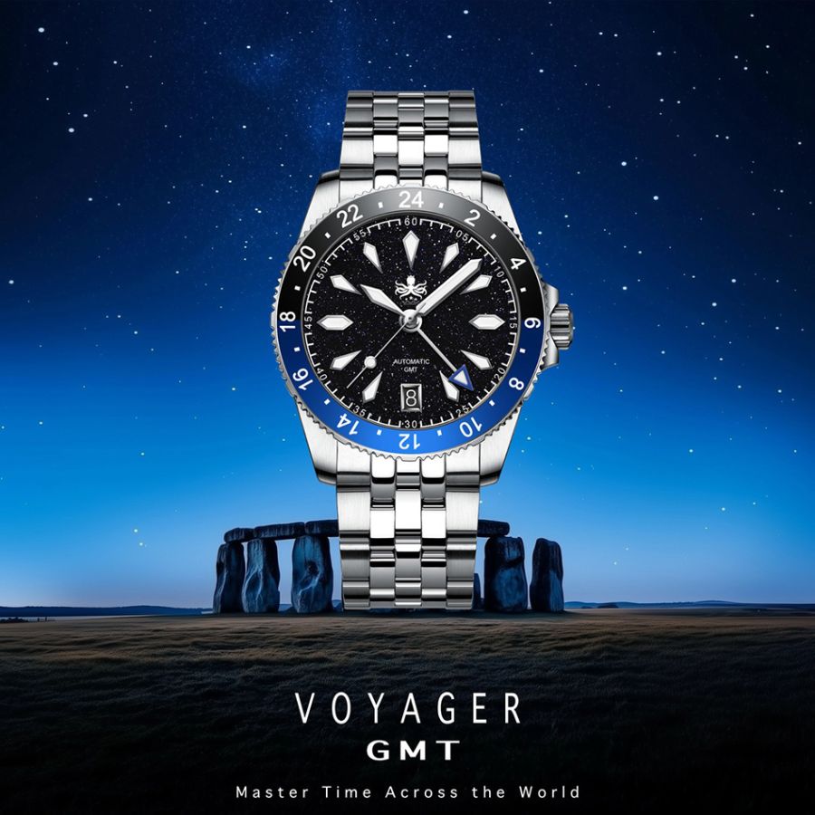 Phoibos Voyager GMT PY058B Dark Blue Aventurine Stone