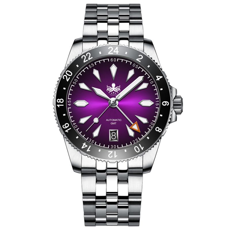 Phoibos Voyager GMT PY058H Royal Purple Sunray Phoibos Voyager GMT PY058H Royal Purple Sunray