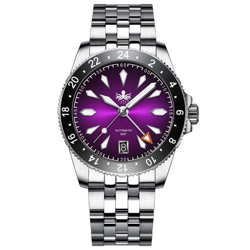 Phoibos Voyager GMT PY058H Royal Purple Sunray Phoibos Voyager GMT PY058H Royal Purple Sunray