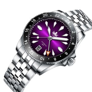 Phoibos Voyager GMT PY058H Royal Purple Sunray Phoibos Voyager GMT PY058H Royal Purple Sunray